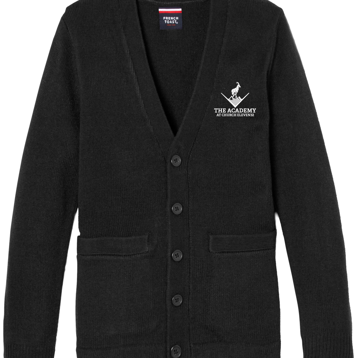 TAC - French Toast Boys V-Neck Sweater Cardigan w/ Logo Black