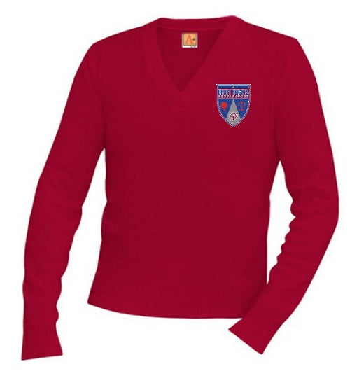 UNISEX YOUTH V NECK PULLOVER SWEATER W LOGO Levines Stores unisex-youth-v-neck-pullover-sweater-w-logo-levines-stores