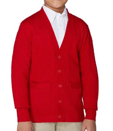 Boys red clearance cardigan sweater