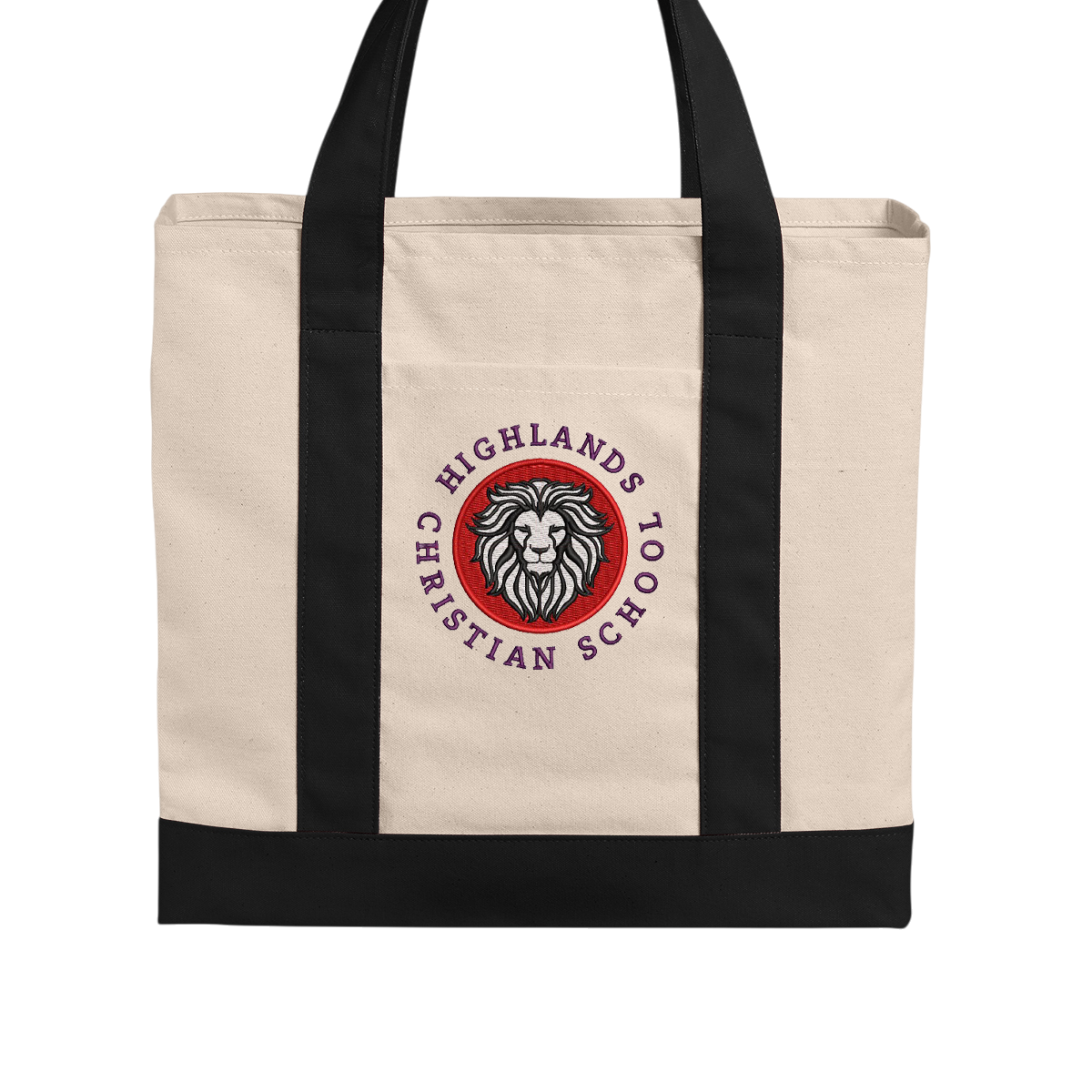 HCS - Port Authority Cotton Canvas Two-Tone Tote Natural/Deep Black ...