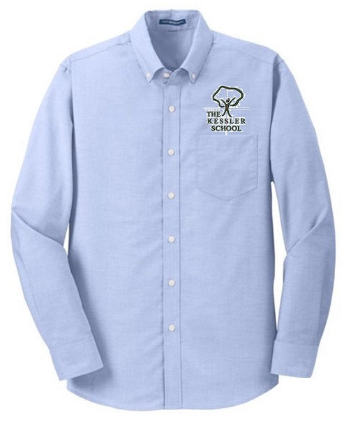 ADULT UNISEX LONG SLEEVE OXFORD W/LOGO (GRADES 6TH-8TH)