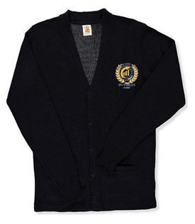 ADULT UNISEX CARDIGAN SWEATER W/LOGO