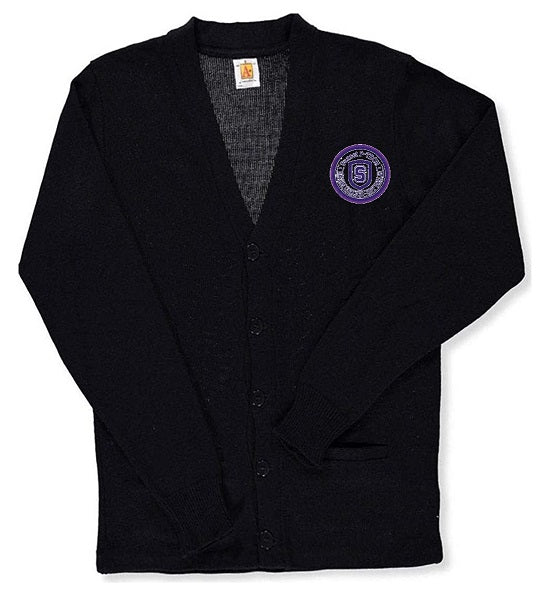 UNISEX ADULT V-NECK CARDIGAN W/LOGO