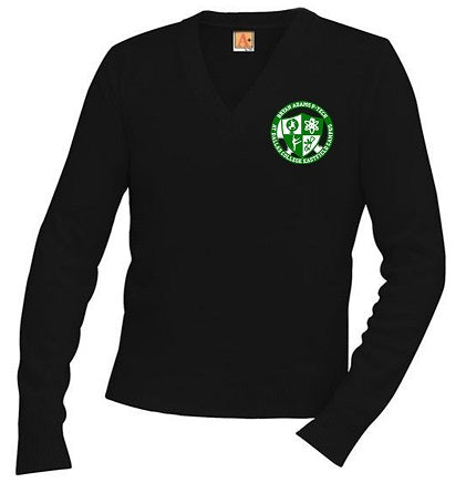 UNISEX ADULT V-NECK PULLOVER SWEATER W/LOGO