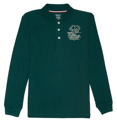 BOYS LONG SLEEVE POLO W/LOGO (GRADES PRE-K-5TH)