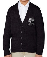 Load image into Gallery viewer, BOYS V-NECK CARDIGAN SWEATER W/LOGO