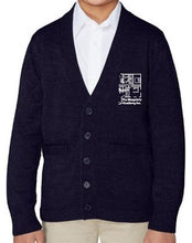 Load image into Gallery viewer, BOYS V-NECK CARDIGAN SWEATER W/LOGO