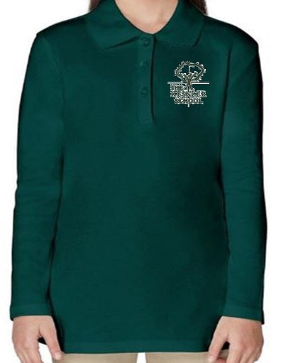 GIRLS LONG SLEEVE POLO W/LOGO (GRADES PRE-K-5TH)