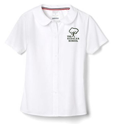 GIRLS SHORT SLEEVE PETER PAN BLOUSE W/LOGO (GRADES PRE-K-5TH)