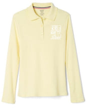 Load image into Gallery viewer, GIRLS LONG SLEEVE PICOT COLLAR POLO W/LOGO