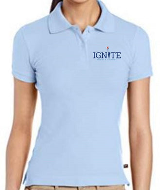 JUNIORS SHORT SLEEVE COTTON POLO W/LOGO