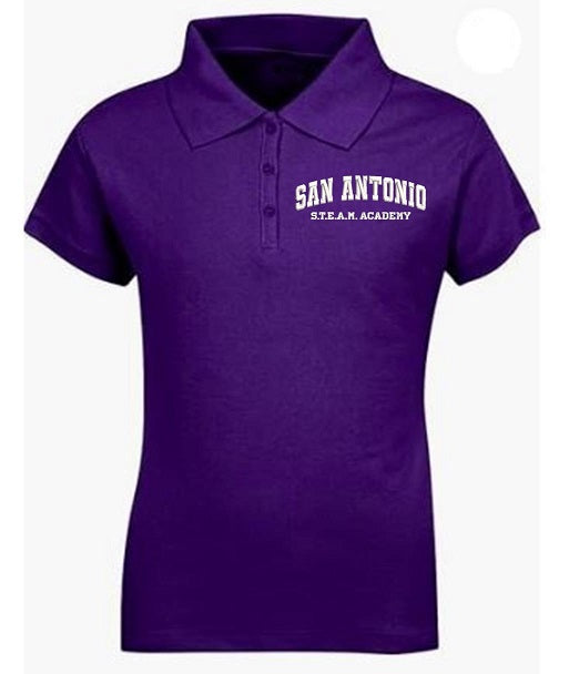 JUNIORS SHORT SLEEVE DRI FIT POLO W/LOGO (6TH-8TH GRADES)