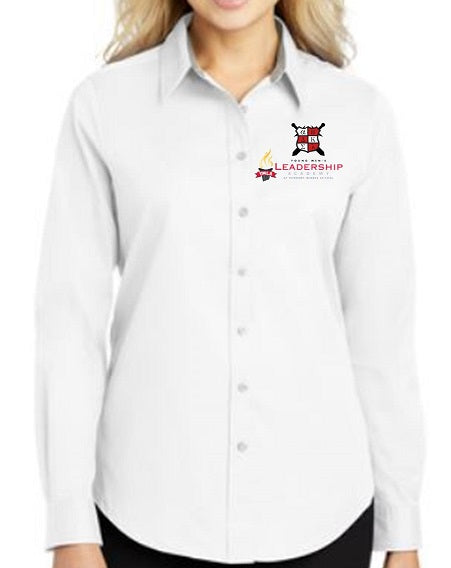 LADIES LONG SLEEVE OXFORD W/LOGO