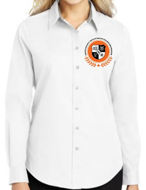 WOMENS LONG SLEEVE EASY CARE SHIRT W/LOGO