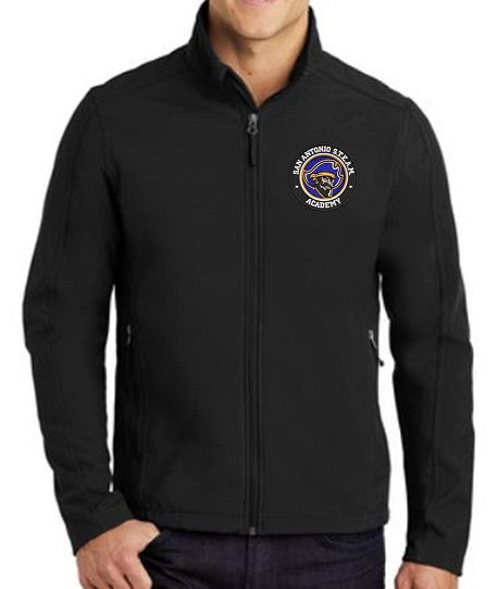 MENS UNISEX SOFT SHELL JACKET W/LOGO