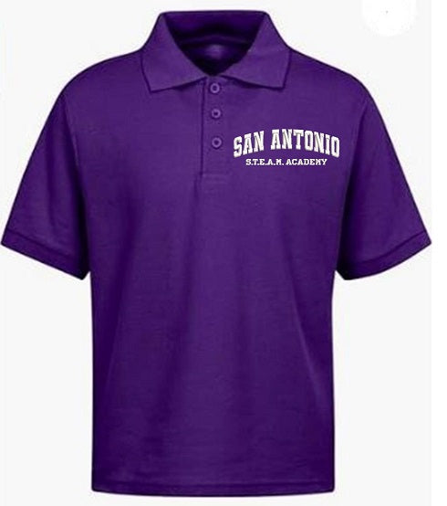 MENS SHORT SLEEVE DRI FIT POLO W/LOGO (6TH-8TH GRADES)