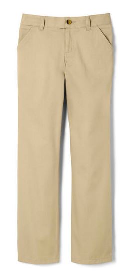 GIRLS PULL ON SKINNY FIT STRETCH TWILL PANT W/KNIT WAISTBAND