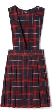 GIRLS V-NECK PLAID PLEATED JUMPER