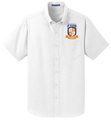 UNISEX ADULT SHORT SLEEVE OXFORD W/LOGO