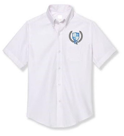 UNISEX ADULT SHORT SLEEVE OXFORD W/LOGO