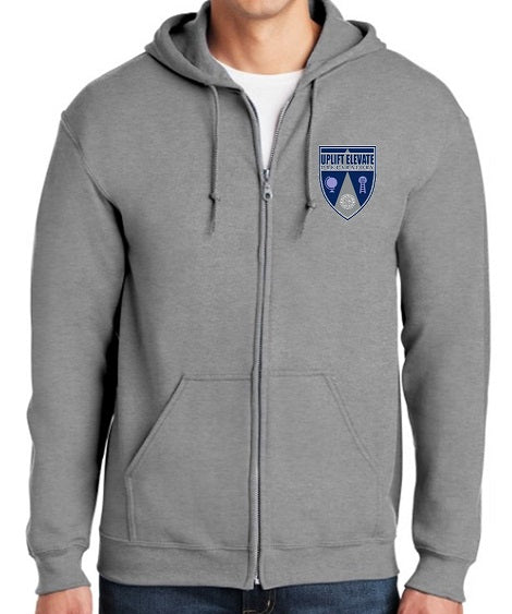 UNISEX ADULT FULL ZIP HOODED SWEATSHIRT W/LOGO (9TH-11TH)