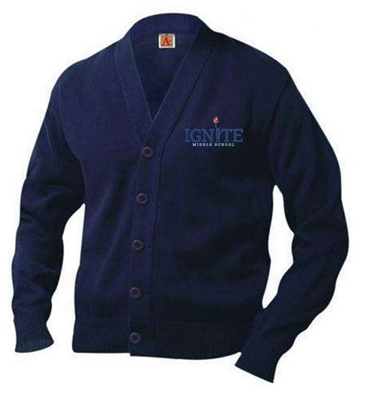 UNISEX ADULT CARDIGAN SWEATER W/LOGO