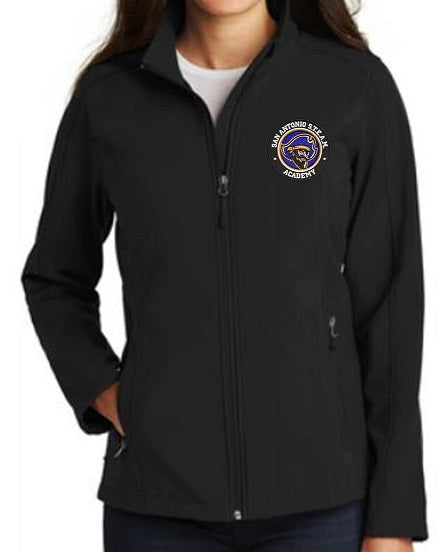 WOMENS UNISEX SOFT SHELL JACKET W/LOGO