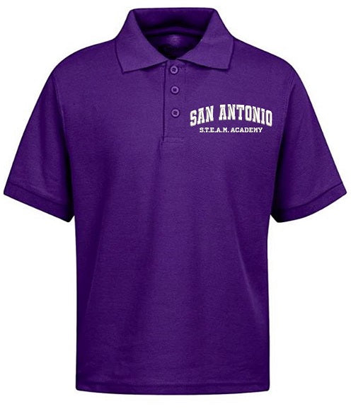 YOUTH UNISEX SHORT SLEEVE DRI FIT POLO W/LOGO (6TH-8TH GRADES)