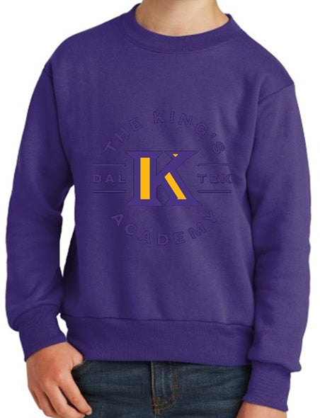 YOUTH UNISEX CREW NECK SWEATSHIRT W/SCREEN PRINT LOGO