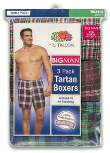 BIG MENS 3 PACK WOVEN BOXERS
