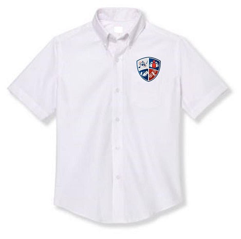 ADULT UNISEX SHORT SLEEVE OXFORD W/LOGO (6TH-8TH GRADE)