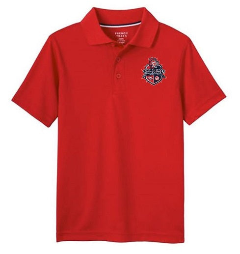 BOYS SHORT SLEEVE DRI FIT POLO W/LOGO