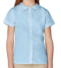 Load image into Gallery viewer, GIRLS SHORT SLEEVE MODERN PETER PAN BLOUSE