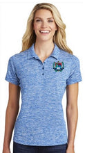 Load image into Gallery viewer, LADIES POSICHARGE ELECTRIC HEATHER POLO W/LOGO