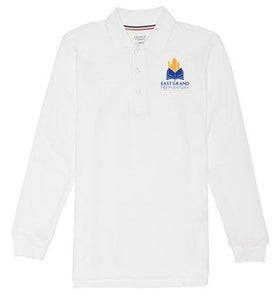 UNISEX LONG SLEEVE POLO W/LOGO (MIDDLE SCHOOL ONLY)