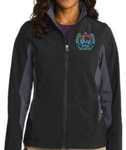 Load image into Gallery viewer, LADIES CORE COLORBLOCK SOFT SHELL JACKET W/LOGO