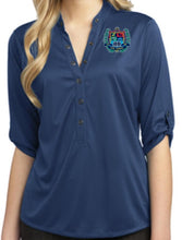 Load image into Gallery viewer, LADIES CRUSH HENLEY W/LOGO
