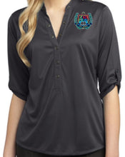 Load image into Gallery viewer, LADIES CRUSH HENLEY W/LOGO