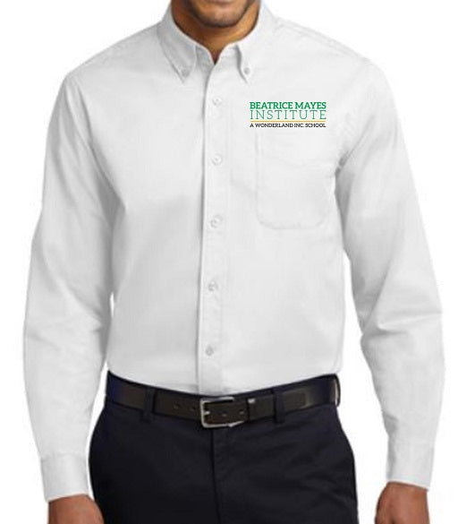 MENS LONG SLEEVE OXFORD W/LOGO (BEATRICE MAYES INSTITUTE STAFF)